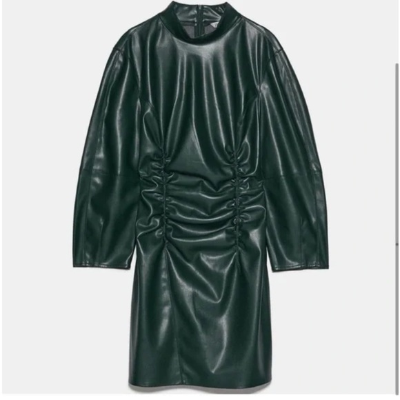 zara faux leather dress green | Dresses | Zara Mini Ladies dresses
